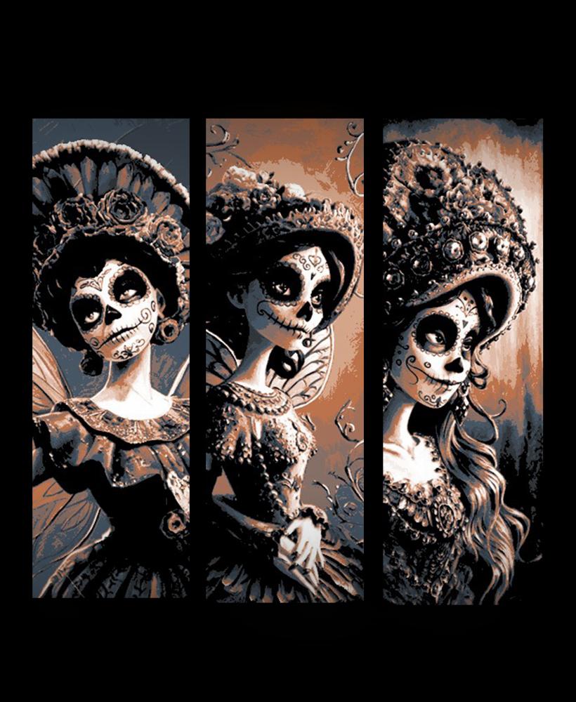 Celebration of the Day of the Dead - Dressing the Part Set of Bookmarks 3d model