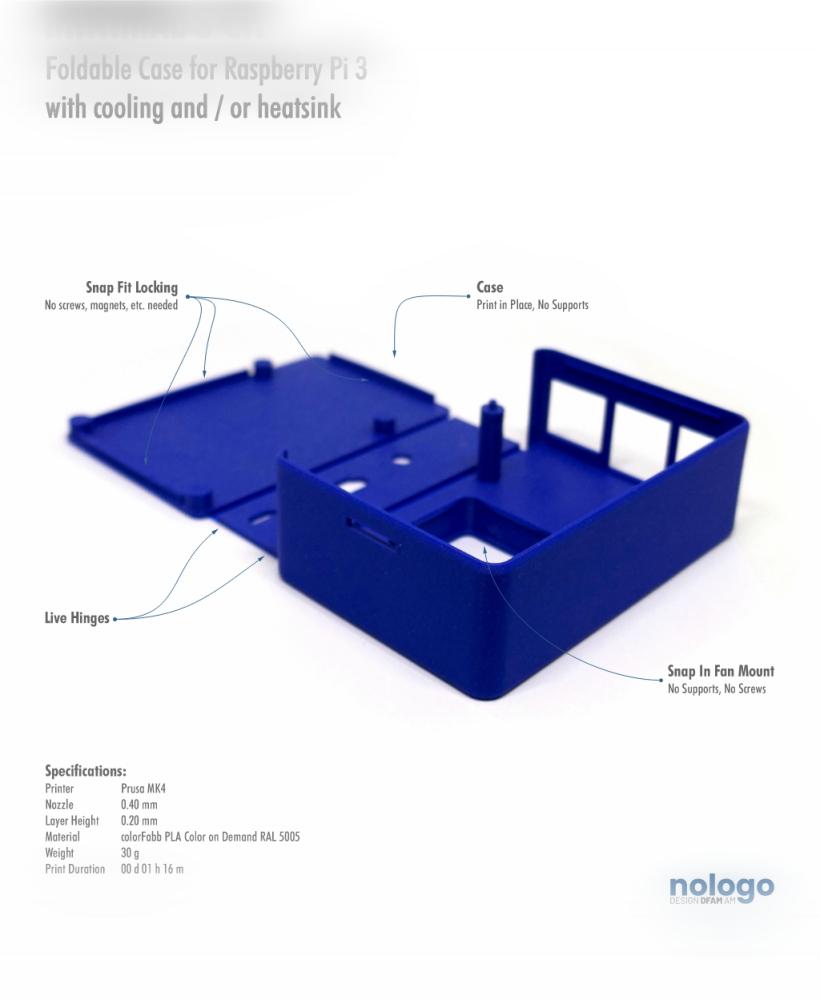 M!N!MAL 3 CH - Raspberry Pi 3 Case 3d model