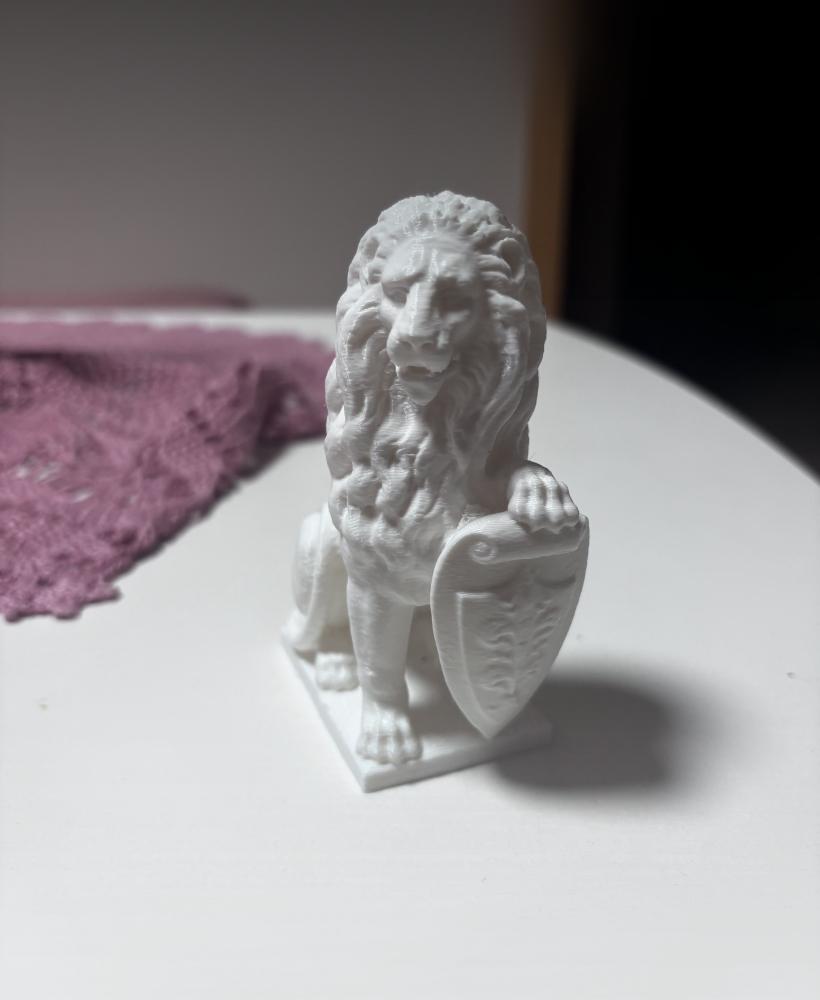 Lion holding a shield 3d model