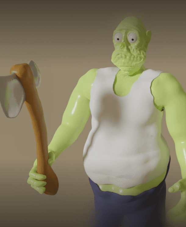 Deranged Axe Murderer Miniature Sculpture for TTRPG or Halloween Decoration 3d model