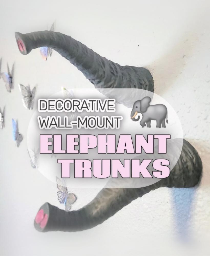 Pair of Decorative Hanging Elephant Trunks Pop-Out 3D Wall Art 3d model