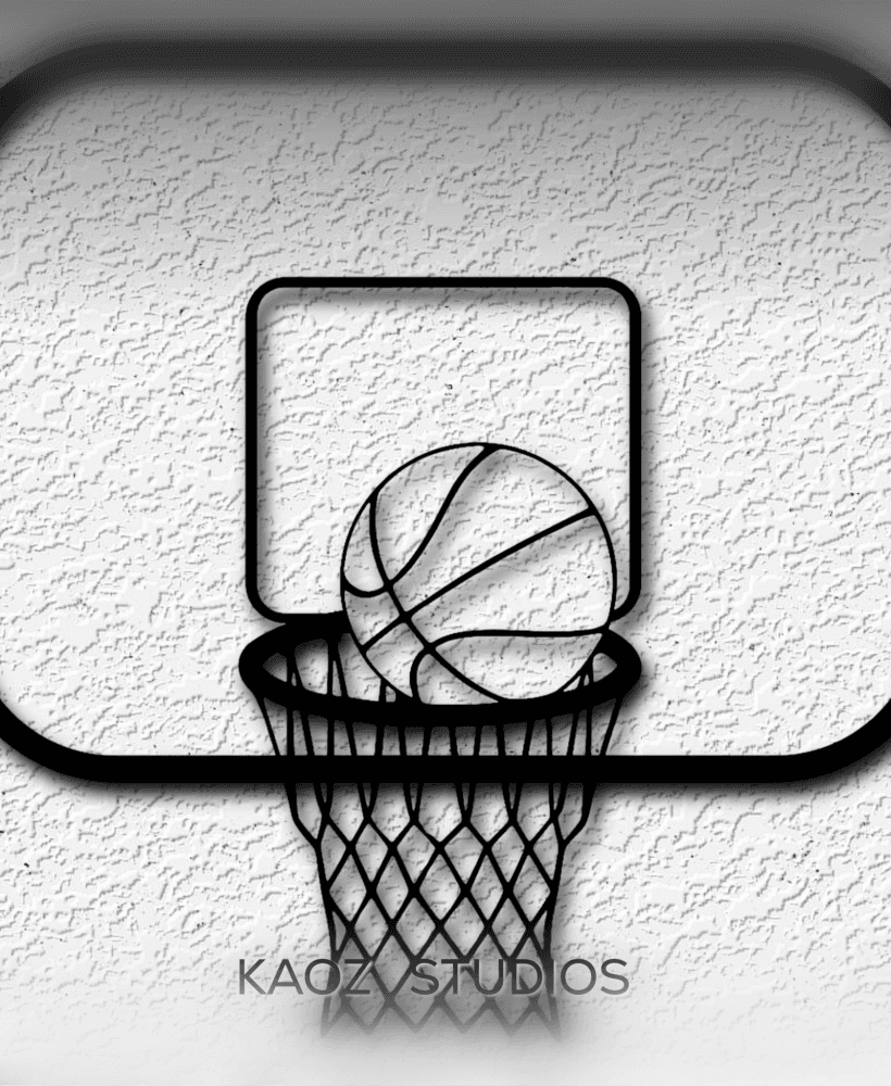 basket ball wall art sports wall decor hoop decoration 3d model