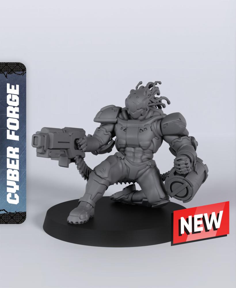 Saberfin - With Free Cyberpunk Warhammer - 40k Sci-Fi Gift Ideas for RPG and Wargamers 3d model