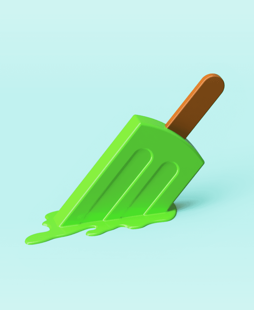 Melted Ice Cream Popsicle 3d model