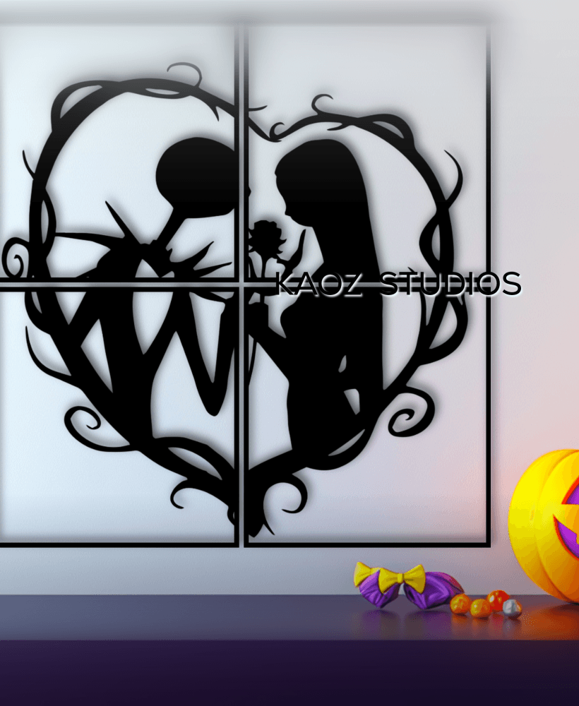 EXTRA LARGE Jack and Sally wall art the nightmare before christmas wall decor  3d model