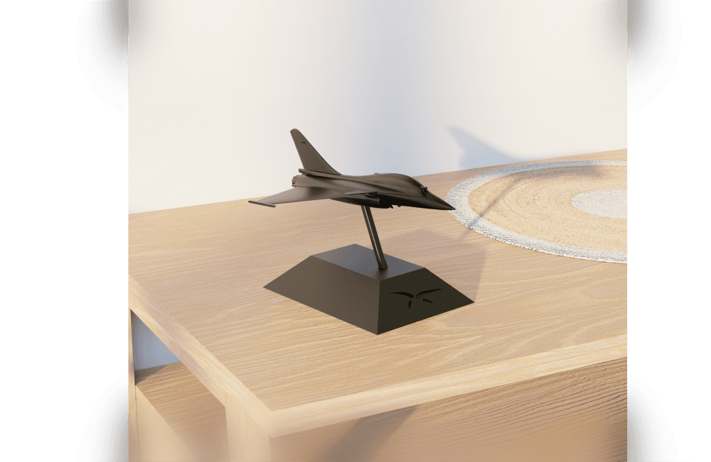 Rafale aircraft model with support 3d model