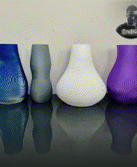 Spiral Vase Set Version two - 4 Designs 3d model