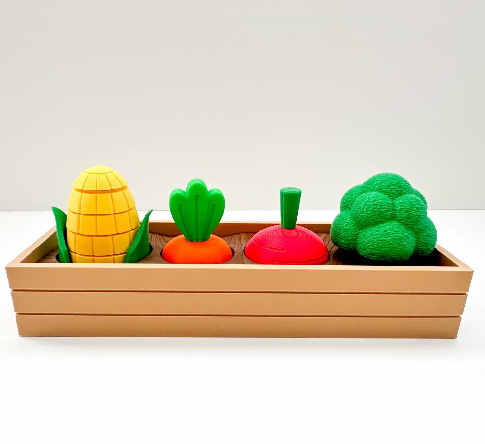 Planter Box and Dirt Bed for All Veggie Fidget Garden (2 Styles) 3d model