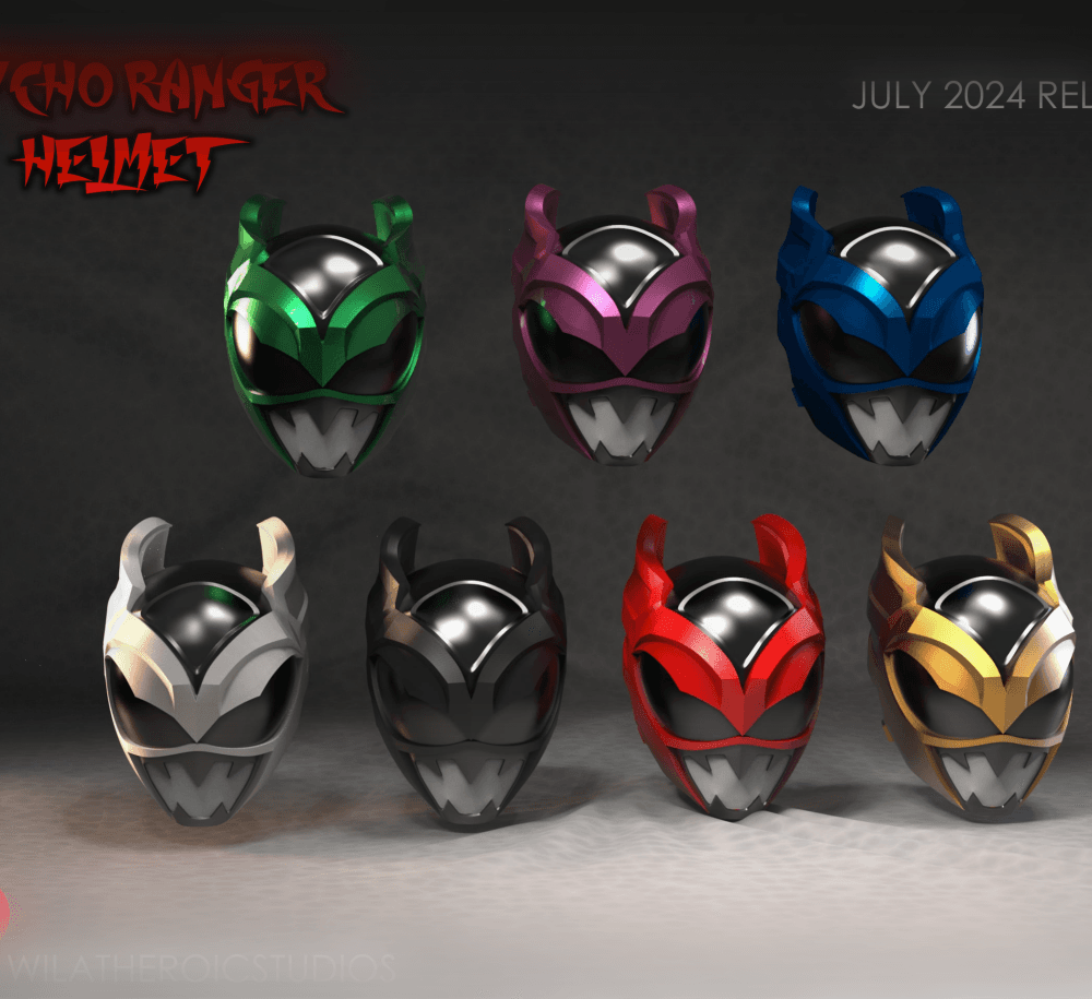 Psycho Ranger Helmets 3d model