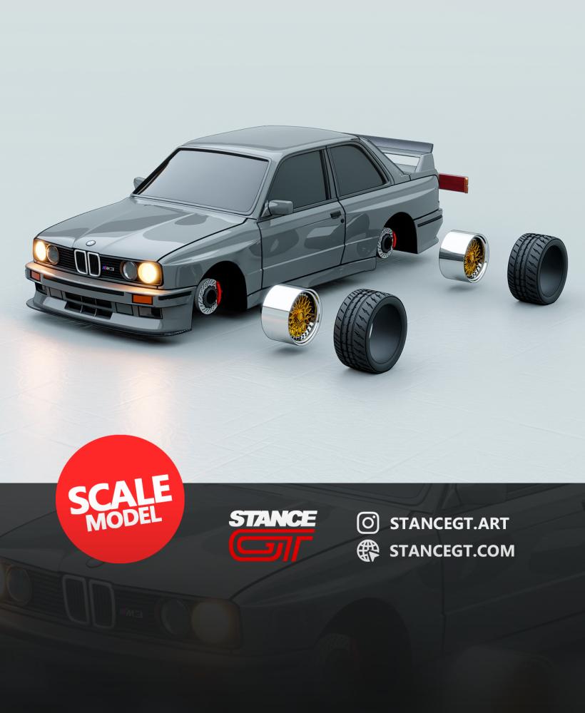  BMW M3 E30 | SCALED 1/64 | Model kit car 3d model