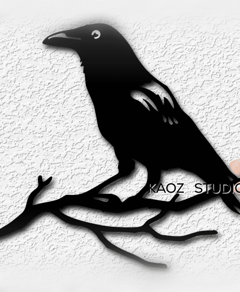 Crow wall art Raven wall decor Bird decoration 3d model