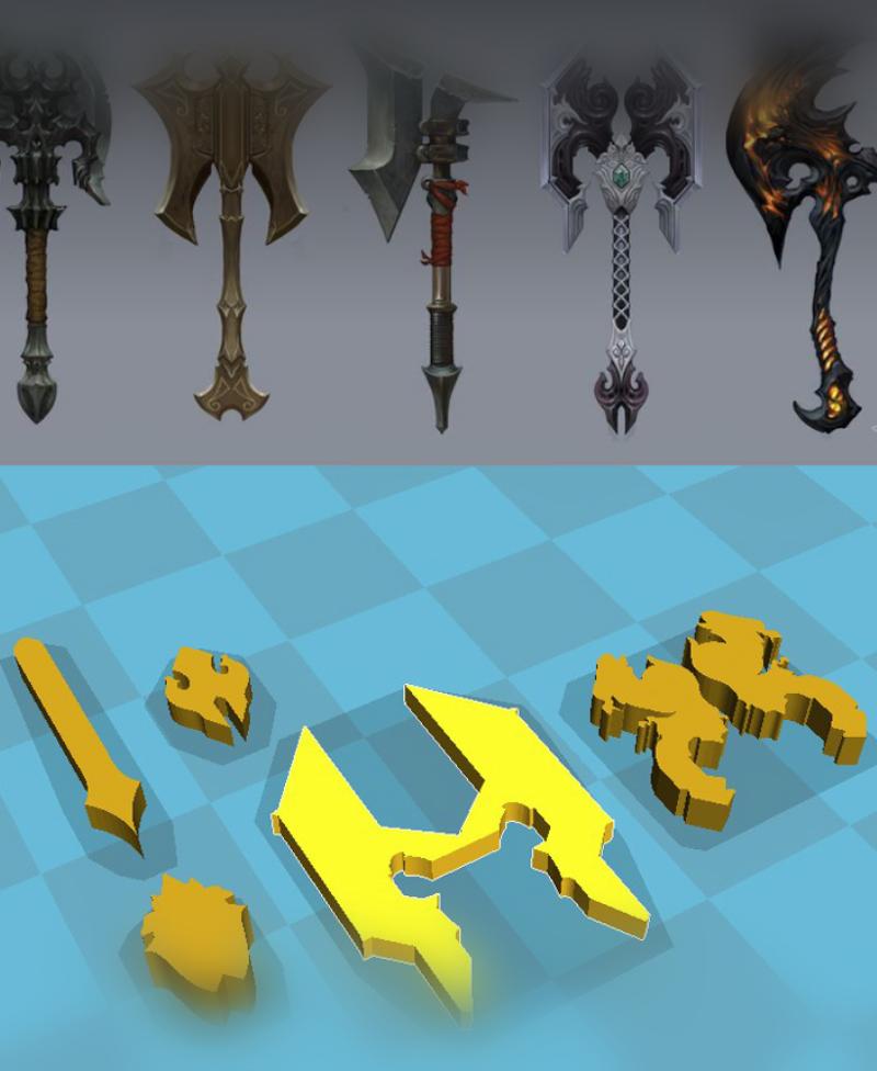 3d model of a weapon (axe) from the world of Nasus 3d model