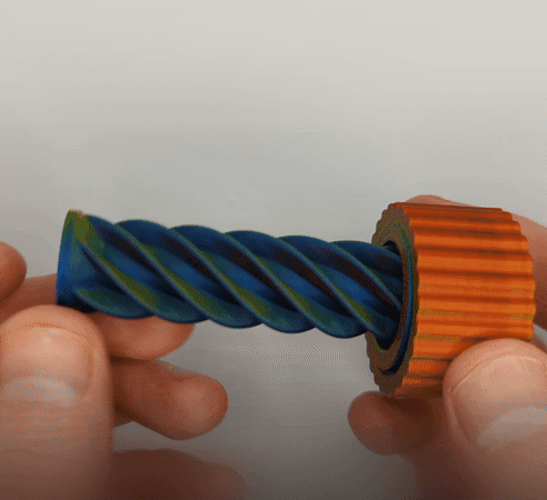 Print in Place Vortex/Spiral with Spinning Outer Ring Fidget  3d model
