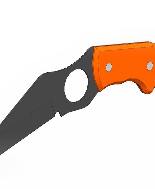 DIY Spyderco knife with fixed blade 3d model