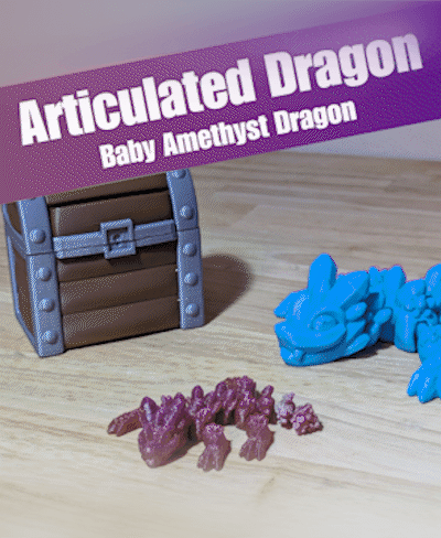 Articulated Dragon - Baby Amethyst Dragon 3d model