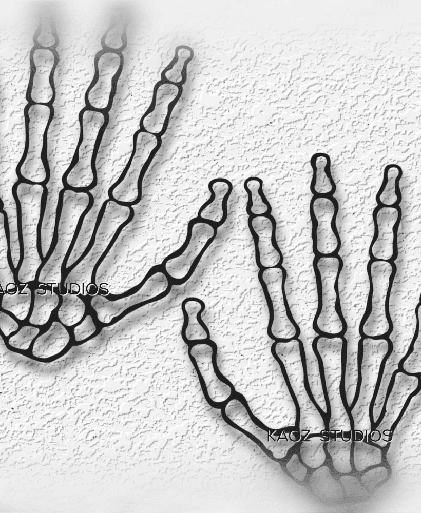 skeleton hands wall art hand bones wall decor halloween decoration 3d model