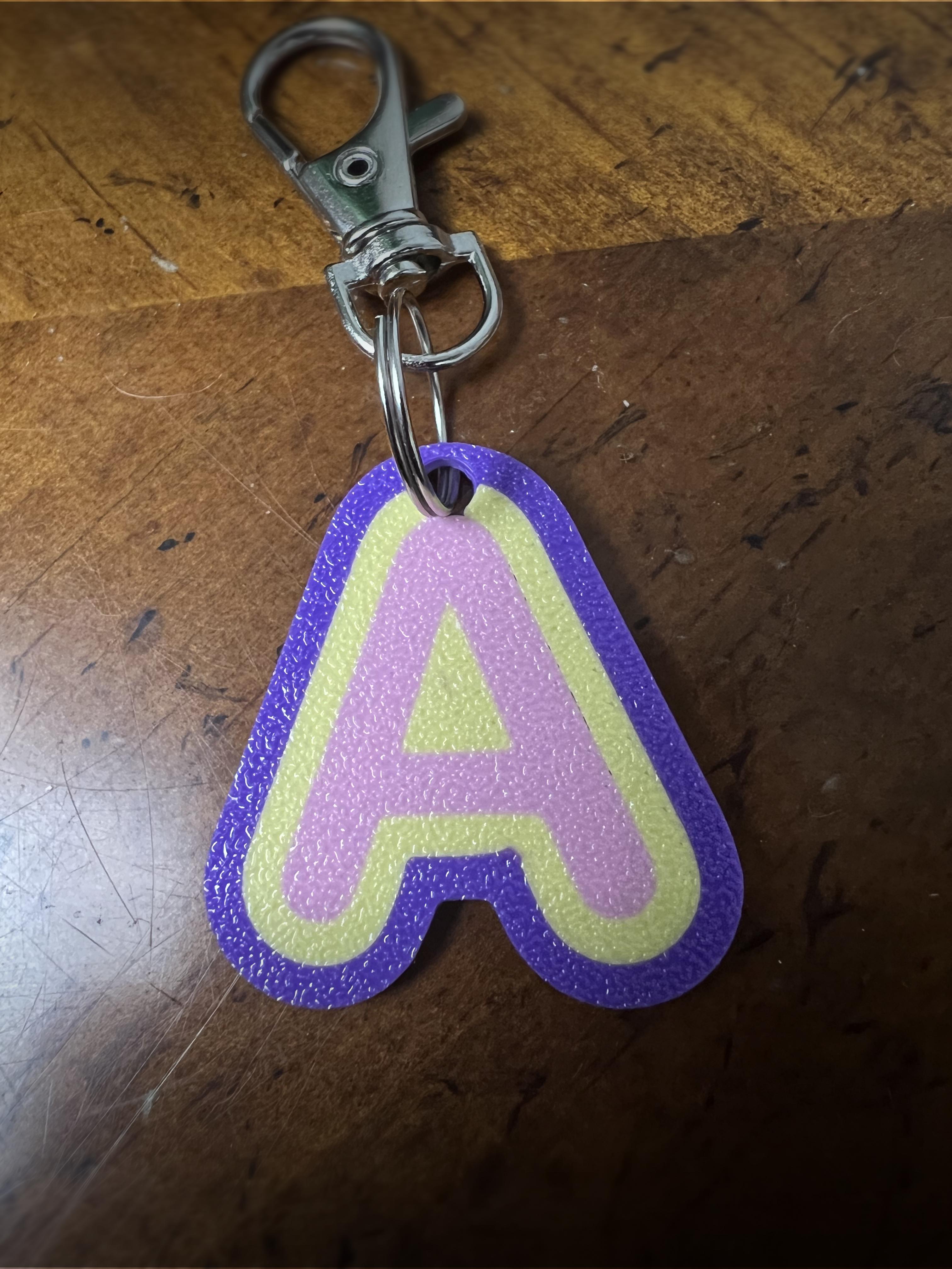 Letter A multicolor keychain 3d model