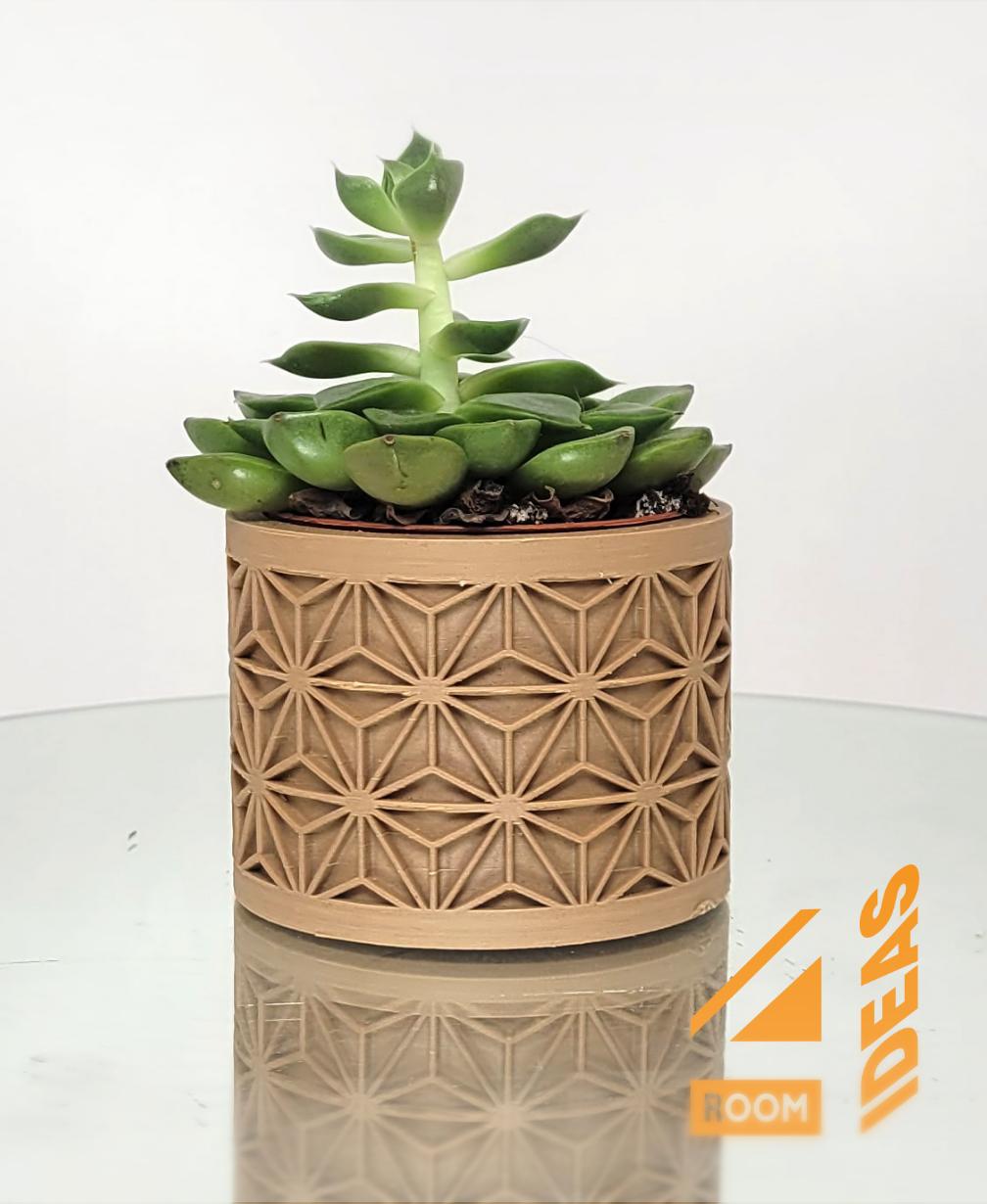 Succulent Planter Japanese Style - Hemp Leaves/Asanoha V1 3d model