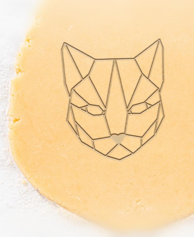 Geometric Cat Cookie Cutter, Biscuit Cutter 3d model