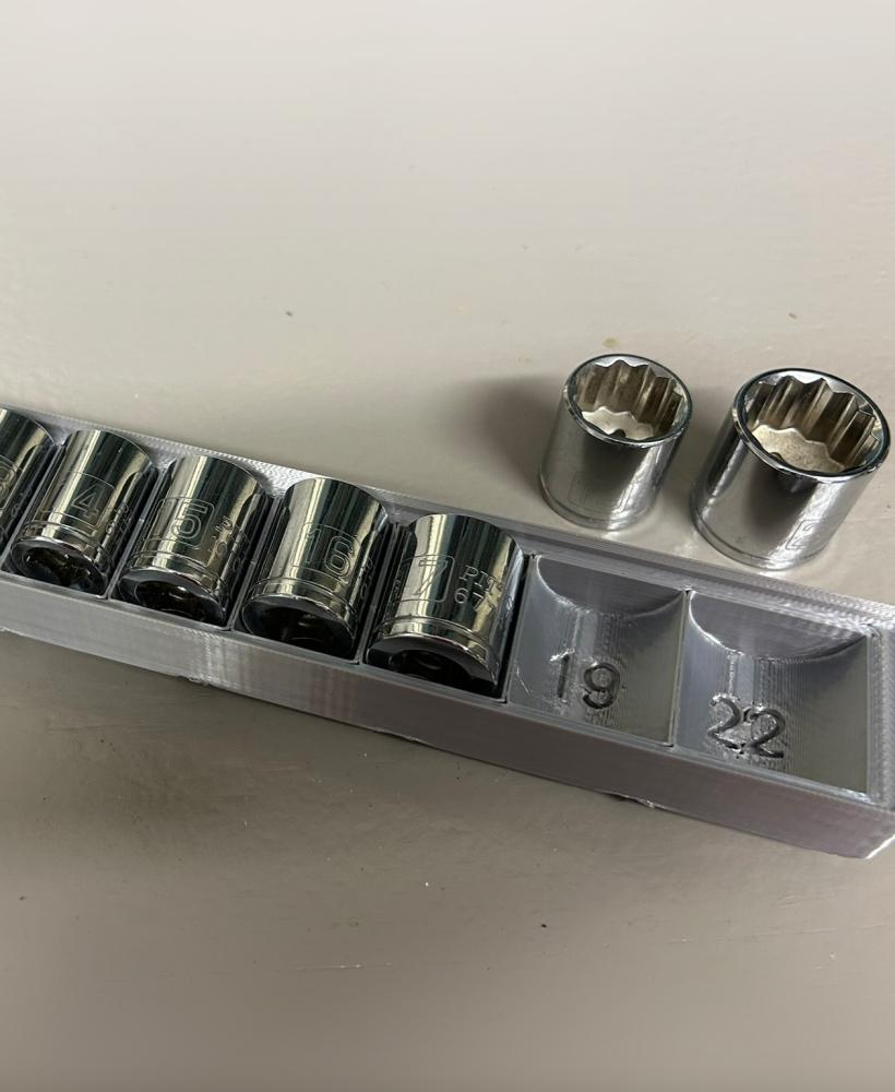 Gridfinity Metric Socket Set Holder 3d model