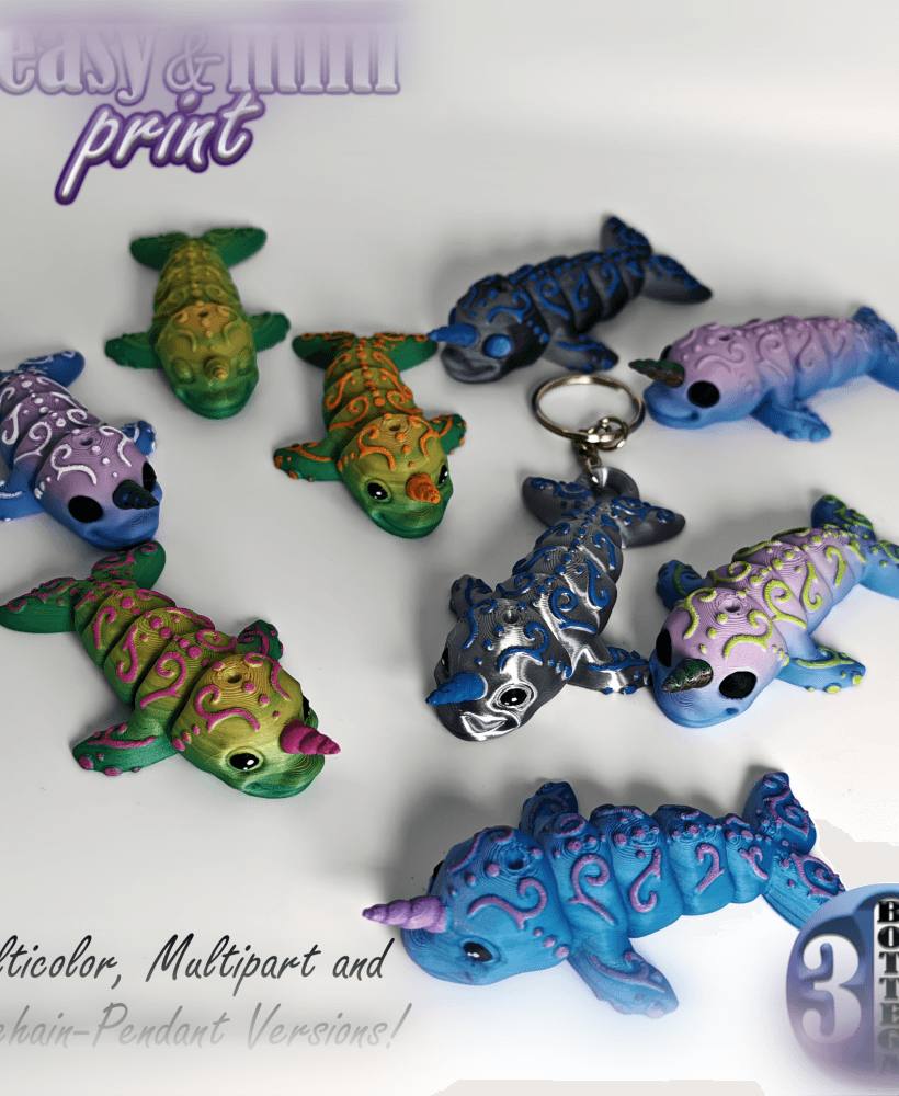 E&MP: Spirit Narwhal! + Keychain Pendant Version + multipart version  3d model