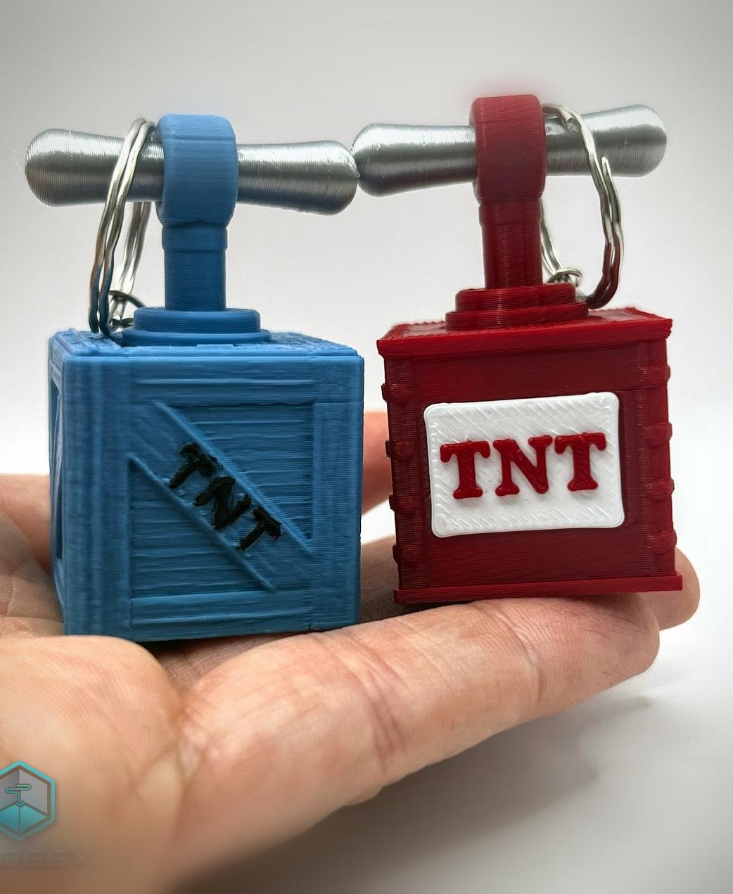 Tiny TNT Detonator Keychains 3d model