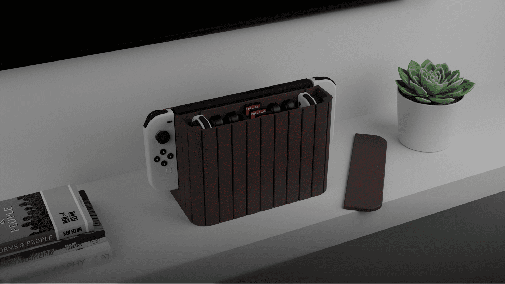 Modern OLED Nintendo Switch Dock (Organizer) - Wide Panels 3d model