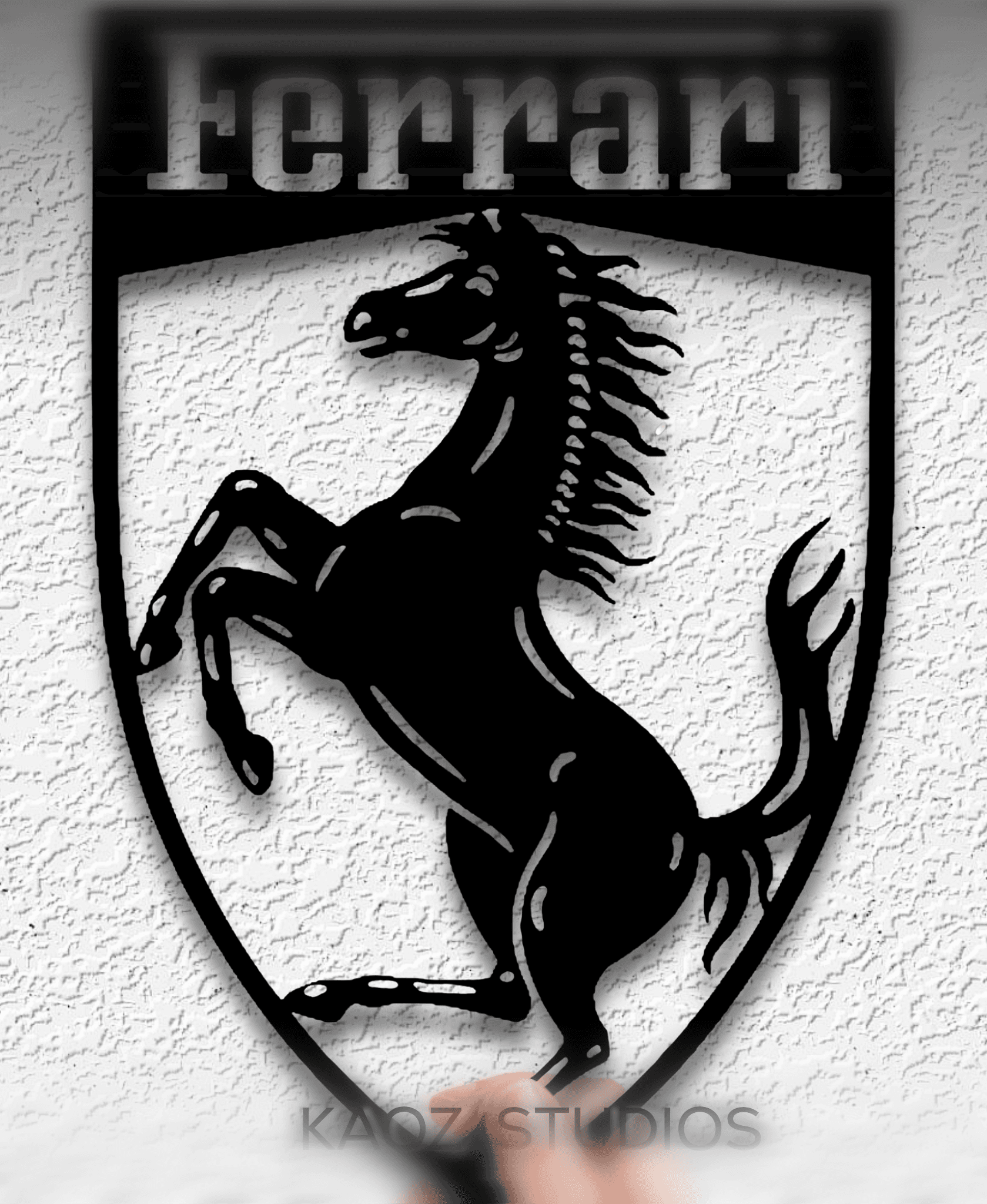 ferrari wall art emblem wall decor sport car logo decoration 3d model