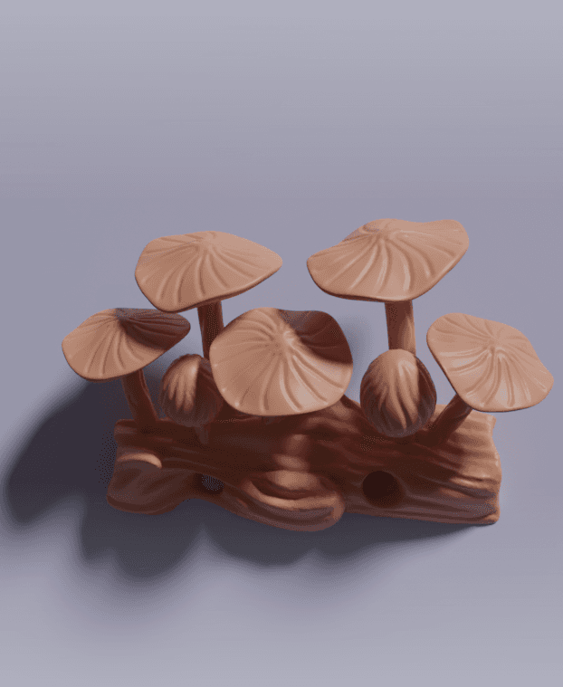 Mushrooms Wall Hanging, Decorative Statue, Wall Art, Wood Carving, Sculpture,  Fungi Wall Decor 3d model