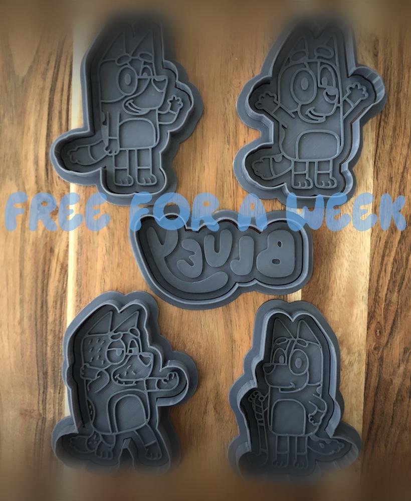 Bluey Cookie Cutters and Stamps 3d model