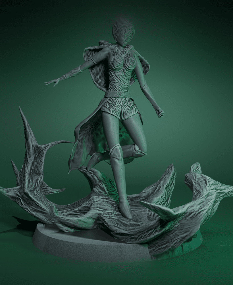 Freyalise, Llanowar's Fury – Legendary Elf Commander - Magic the gathering 3d model