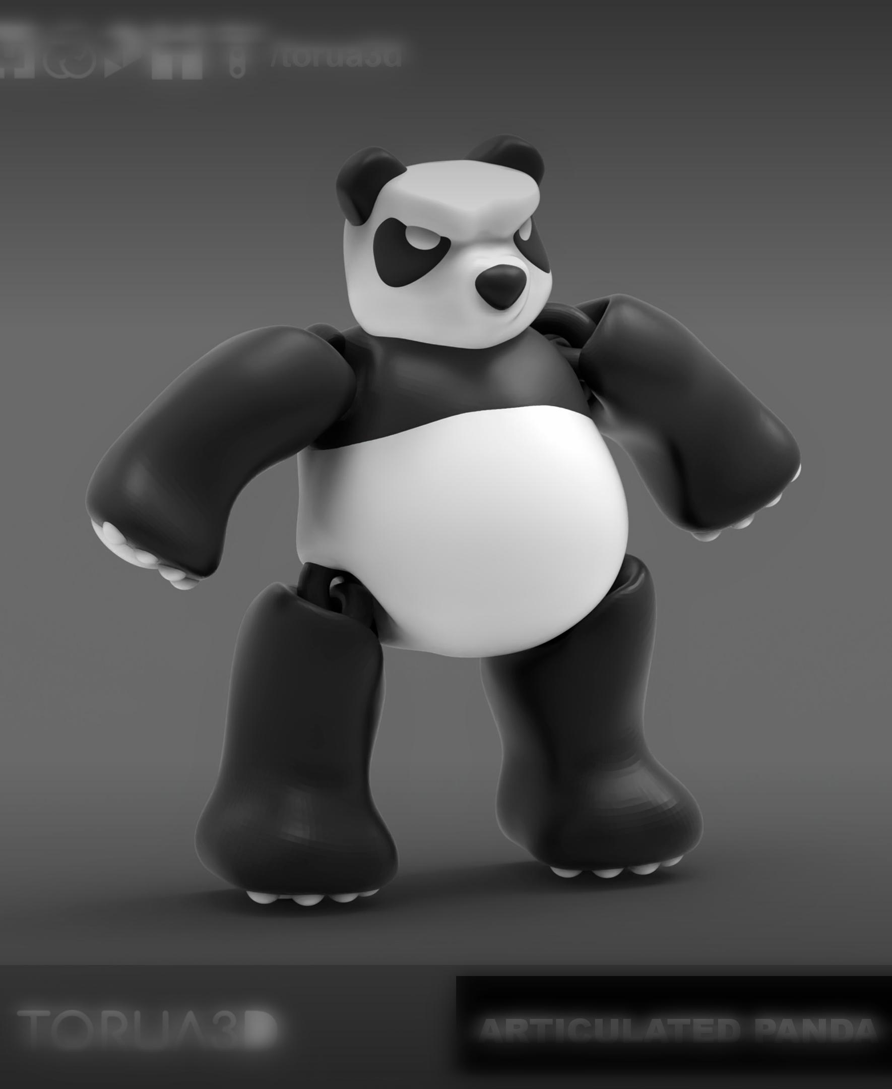 Articulated Panda 001 - Print in place - No supports - 3mf - STL 3d model