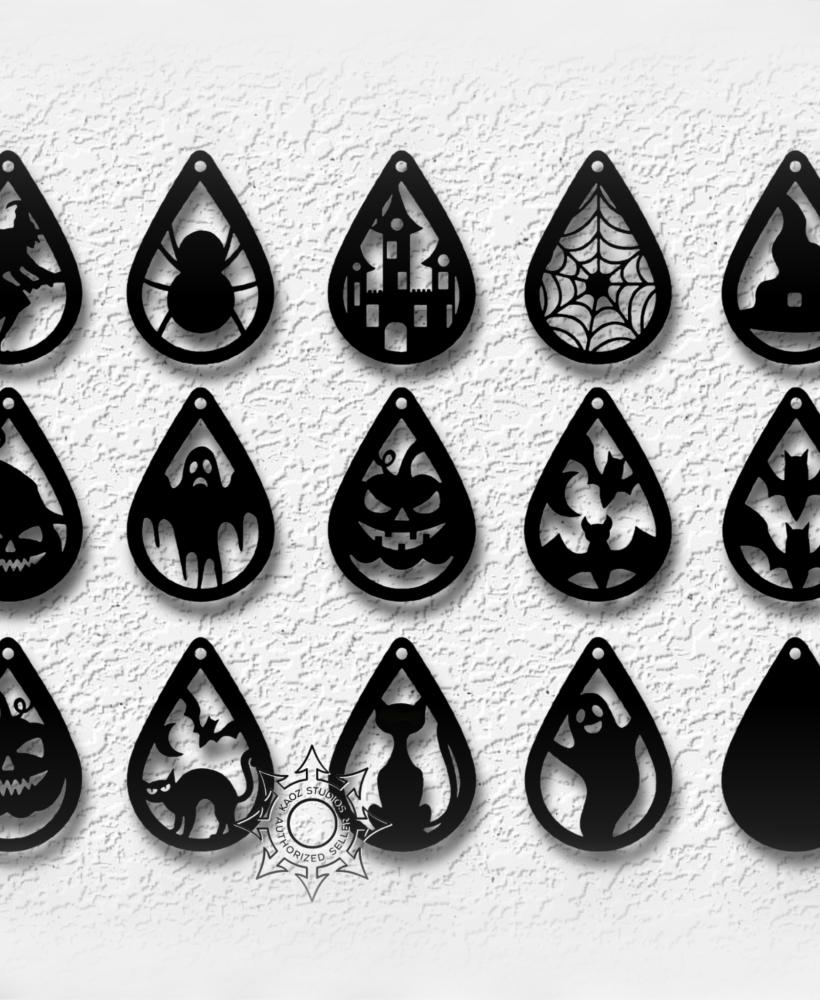 Halloween pendant pack of 15 Holiday Party Earrings 3d model