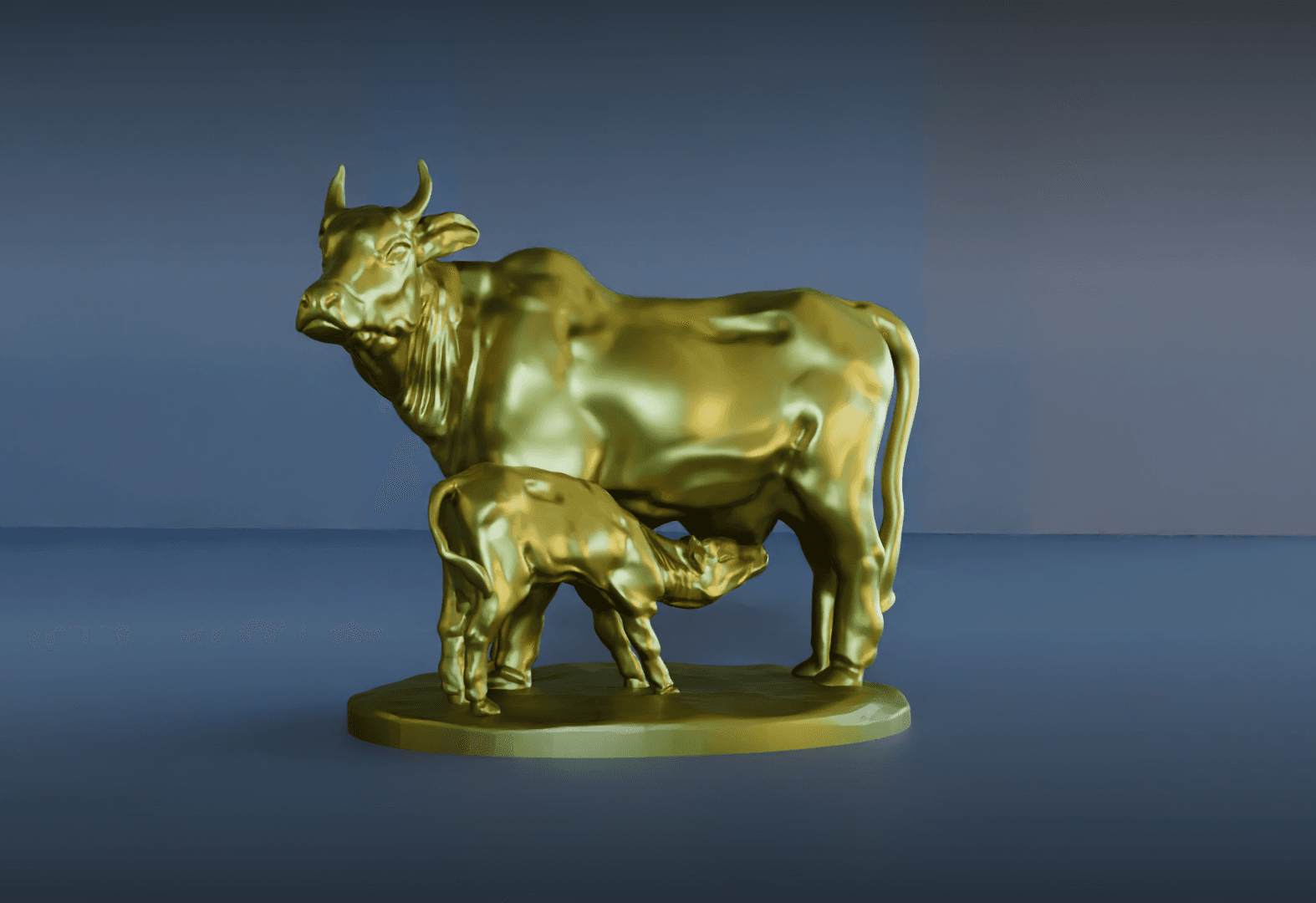 Cow With Calf 3d model