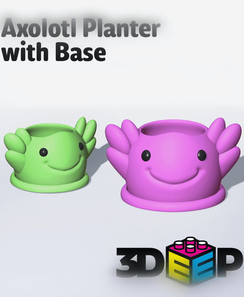 Axolotl Planter With base 3d model