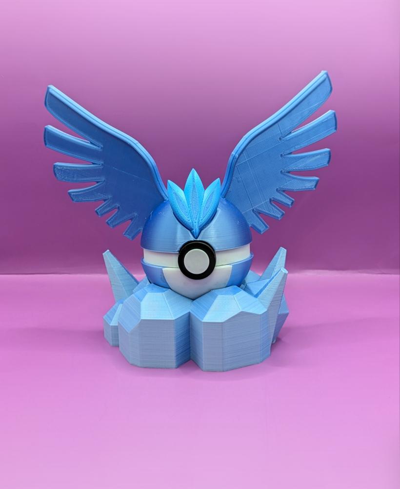 Articuno Pokeball With Iceberg Stand.stl 3d model