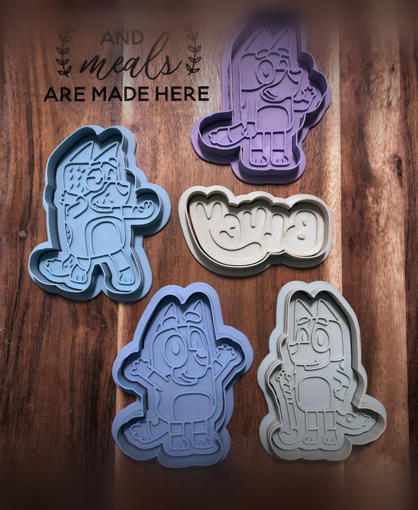 Bluey Bundle Cookie Cutters and Stamps 3d model