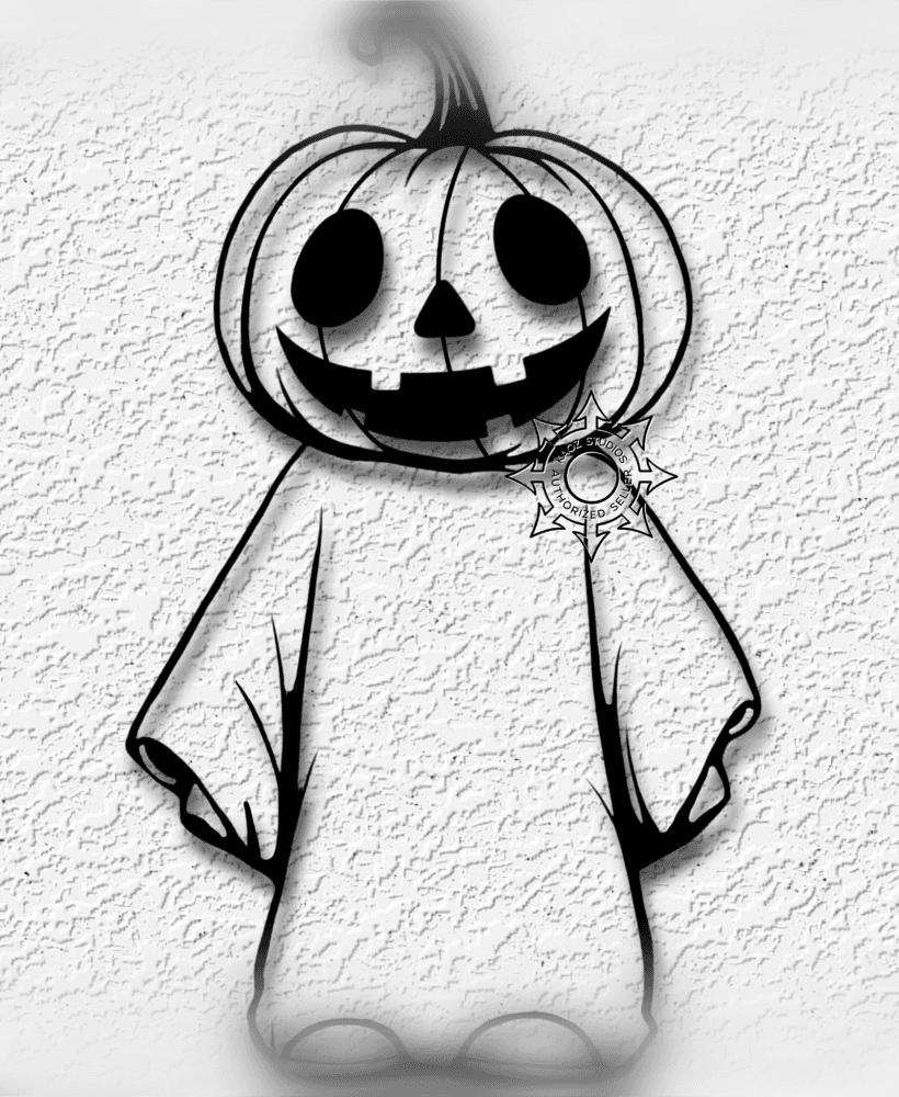 pumpkin ghost wall art scarecrow halloween decor 3d model