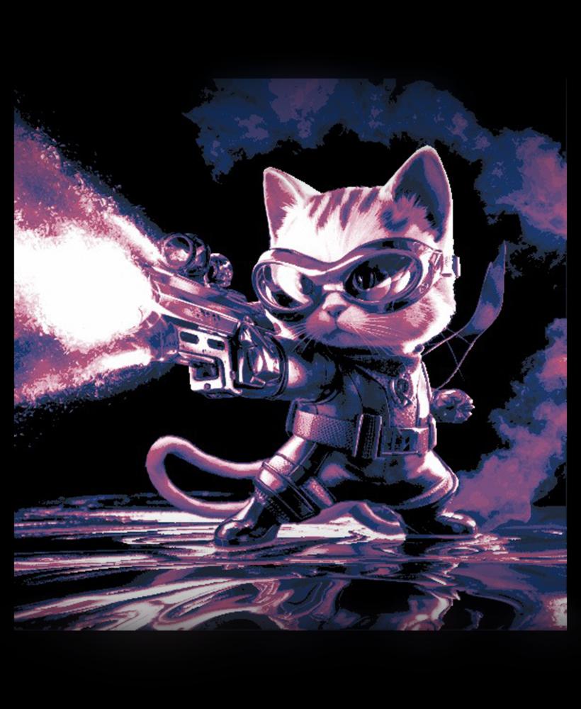 Boom Cat, the Space Age Bounty Hunter Art Piece 3d model