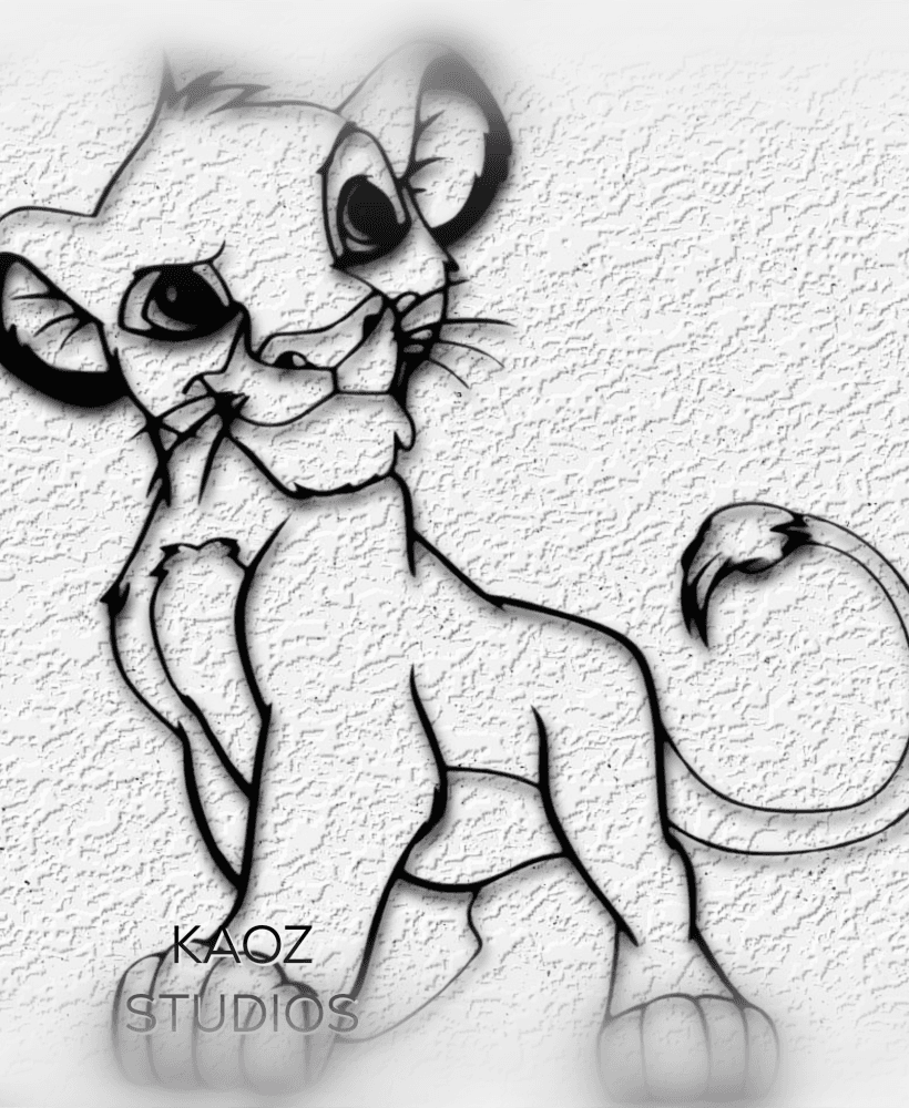 SIMBA wall art The Lion King Wall Decor Disney Fanart 3d model