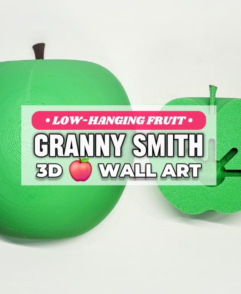 Jumbo Granny Smith Apple Decorative Pop-Out 3D Wall Art :: The 'Low-Hanging Fruit' Collection 3d model