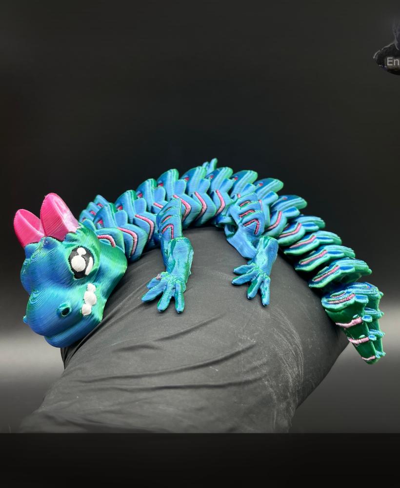 Grumpy Baby Dragon 🐉 - Multicolor - Articulated - Print in Place  3d model