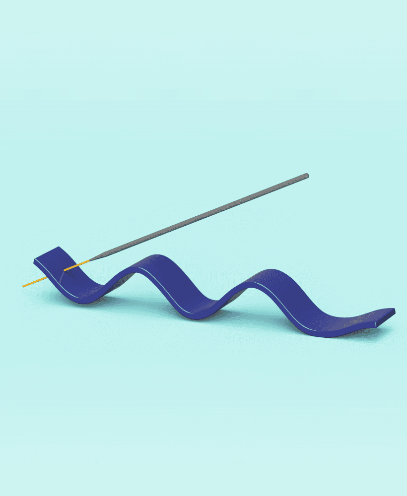 Wavy Incense Holder Tray 3d model