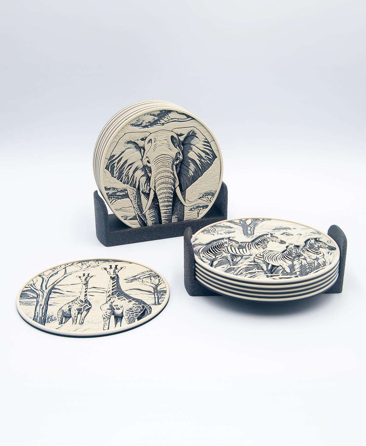 Savanna Wildlife Coasters 3d model