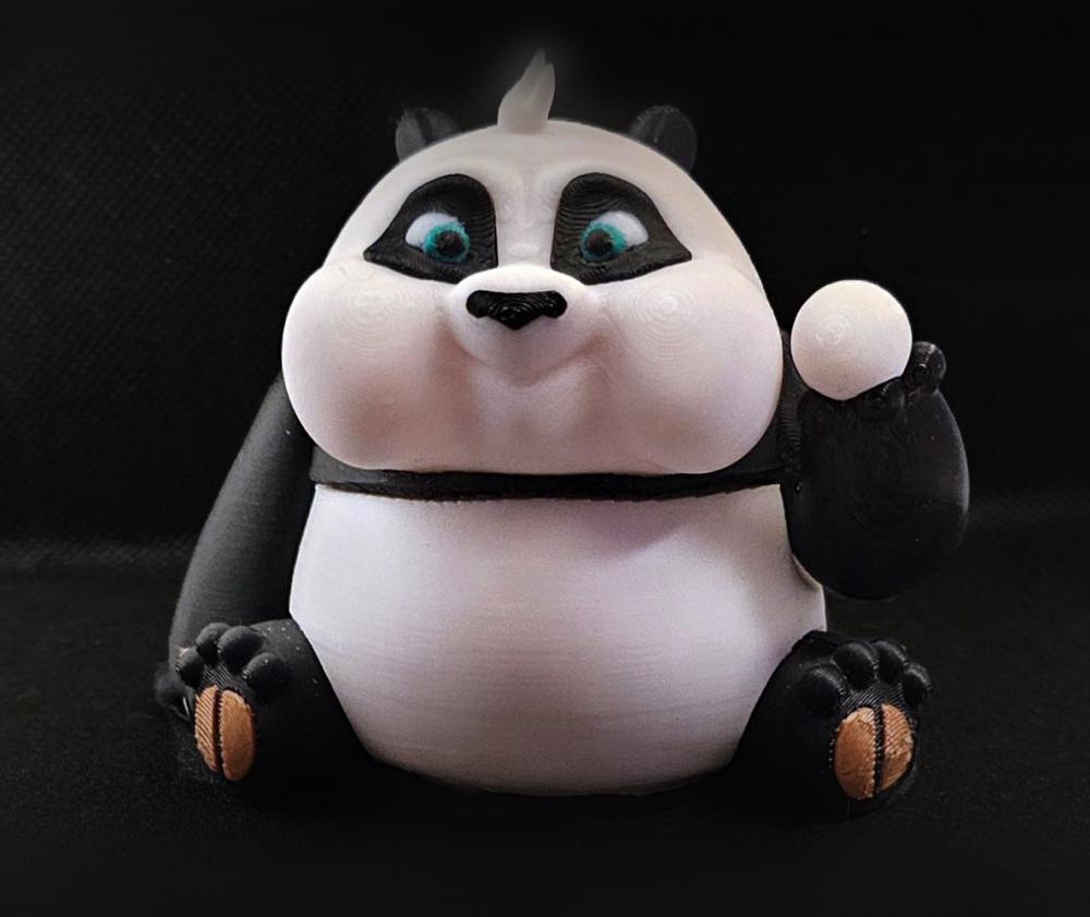 Little panda with rice ball 3d model