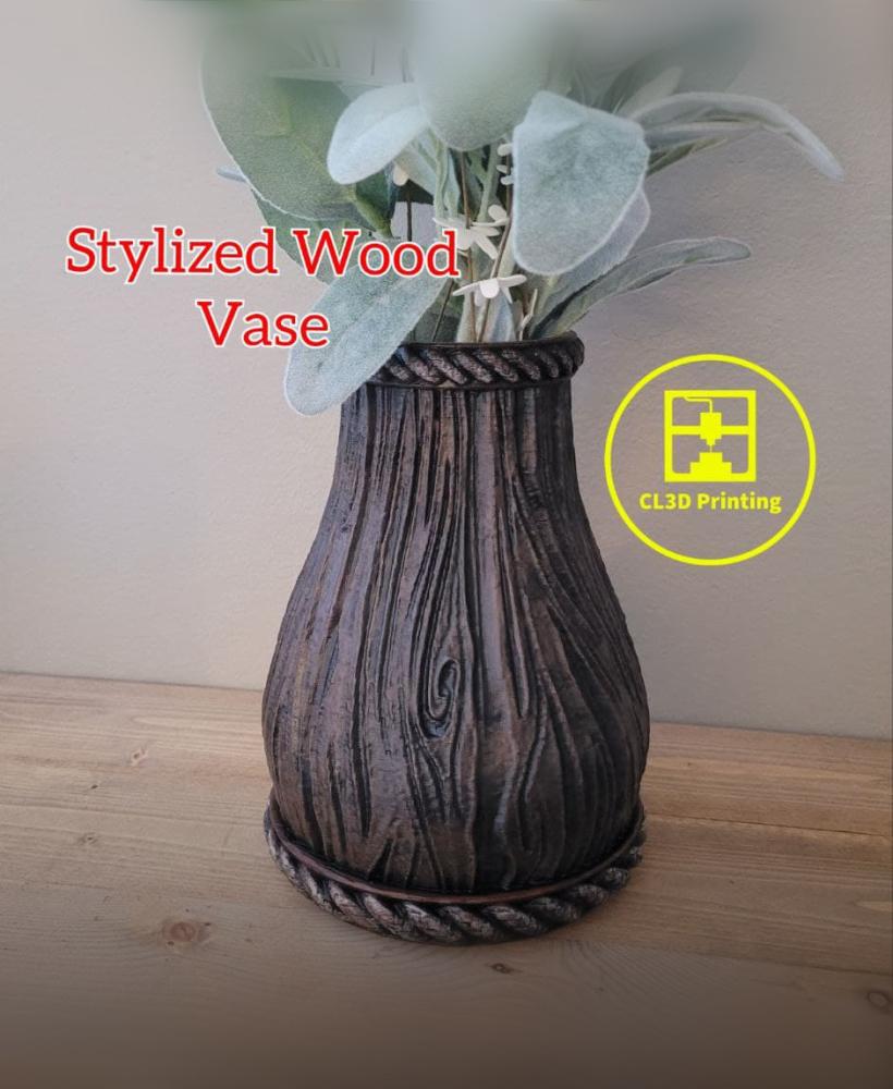 Stylized Wood Vase 3d model