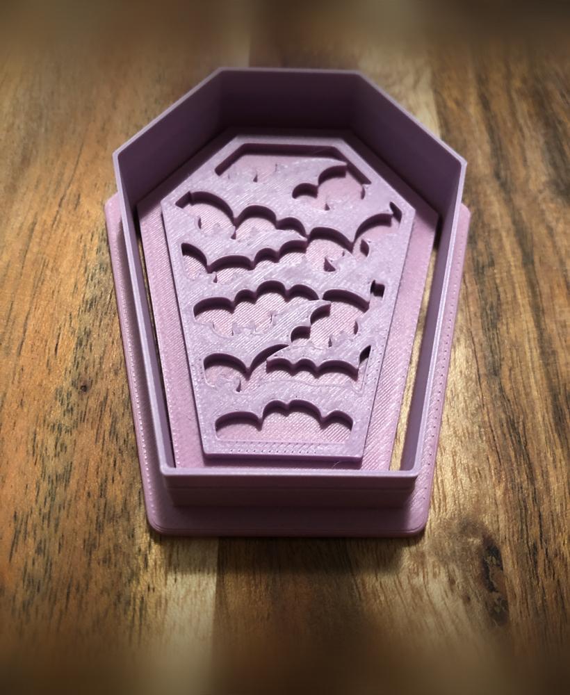 Coffin Bats Cookie Cutters and Stamps 3d model