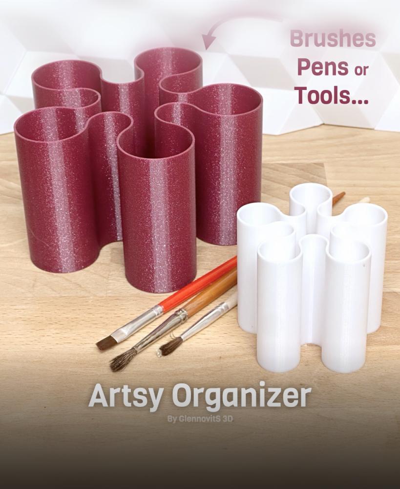 Artsy Organizer (Brush, pen or tool desktop stand) 3d model