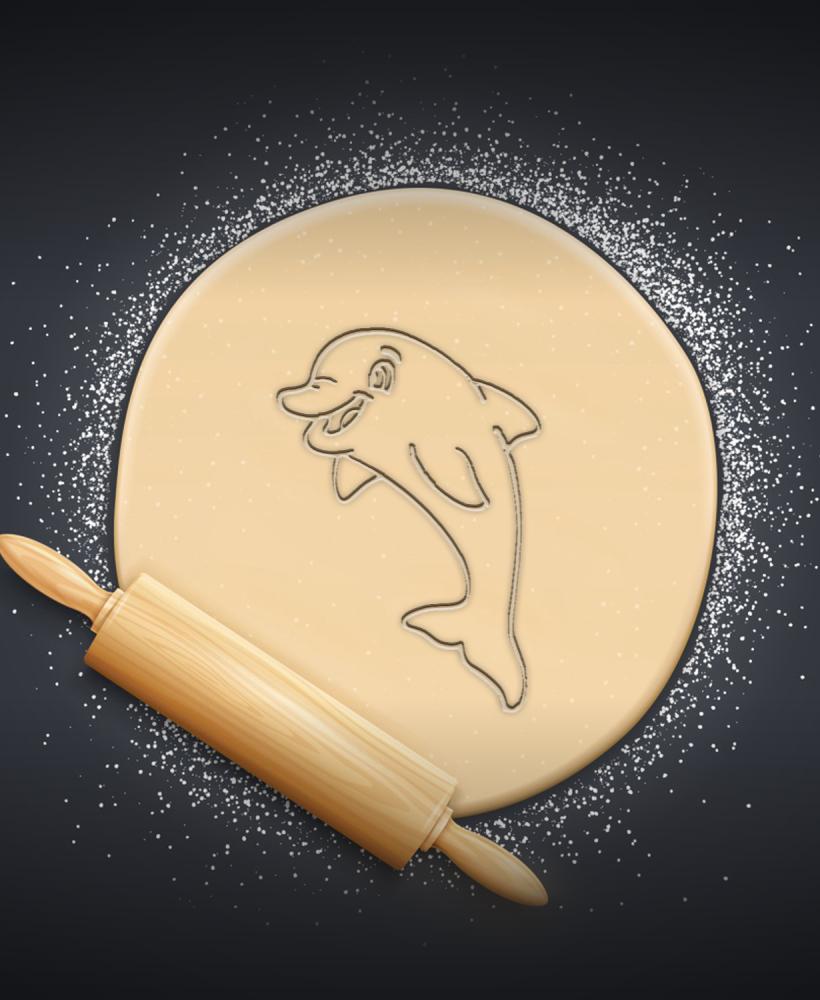 Cute Dolphin Cookie Cutter, Biscuit Cutter 3d model