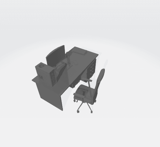 Computer desk.obj 3d model